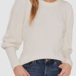 NWT CeCe Puff Sleeve White Sweater  AFTER CHRISTMAS SALE!!
